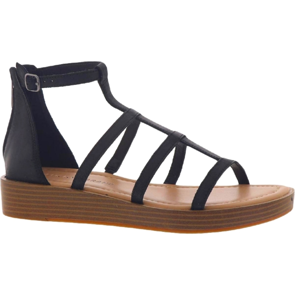 Lucky Brand LK - Ellian Black Genuine Leather Sandals 6.5
